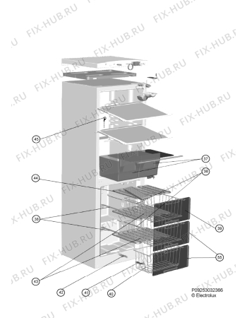 Взрыв-схема холодильника Electrolux ERB22000W - Схема узла Housing, inner